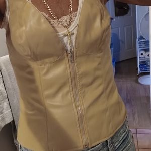 😁New Vest faux Leather new